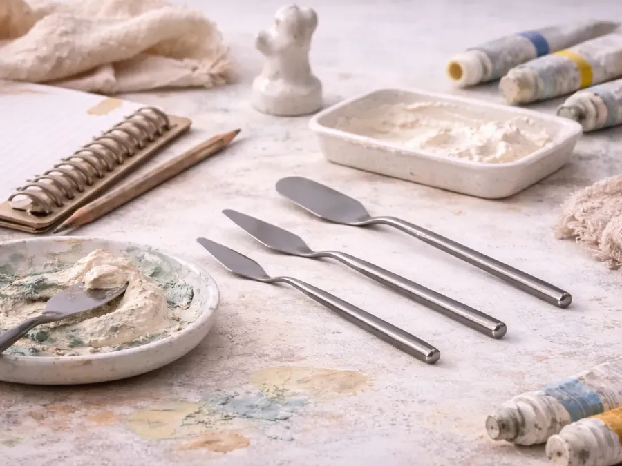 Edelstahl Spatel -  3 Stk. für Kosmetik, DIY & Handwerk